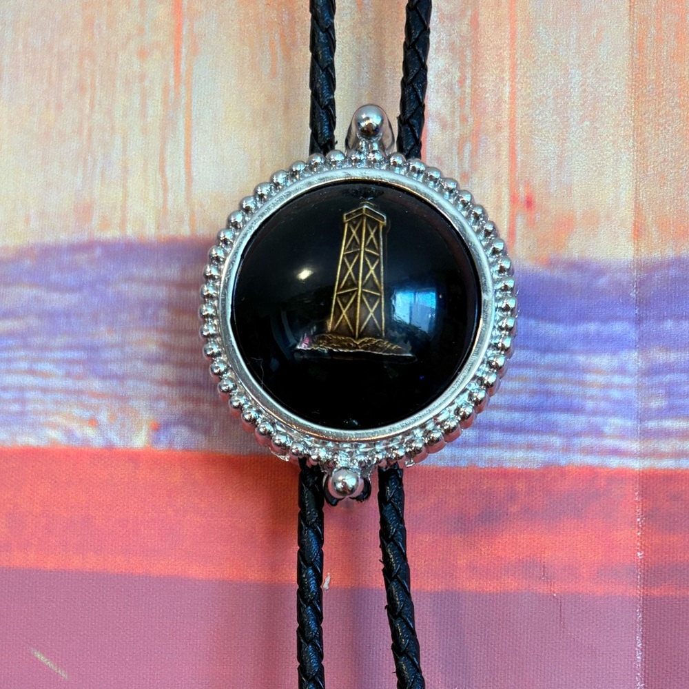 1970s Oil Derrick Reworked Vintage Bolo Tie